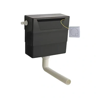 Image of Nuie XTY6M01 Modern Bathroom Universal Access Water Saving Dual Function Cistern with Chrome Square Flush Plate, 334mm