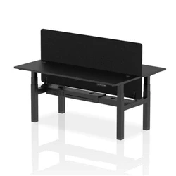 Image of Air B2B 1800x600mm Adjustable 2P Bench Desk CP Black/Black + Screen