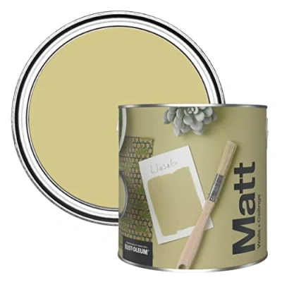 Image of Rust Oleum Colours Matt Emulsion Wall and Ceiling Paint Wasabi 2.5L