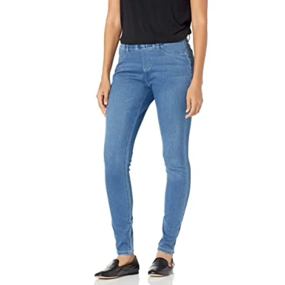 Image of Amazon Essentials Women&#039;s Pull On Knit Jeggings (Available in Plus Size), Light Wash, XL Short