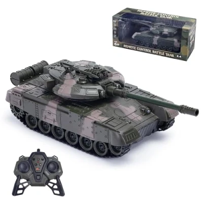 Image of 1:20 Scale RC Army Military Tank 2.4GHz Remote Control Toy with Realistic Sounds &amp; Lights, for Kids Adults