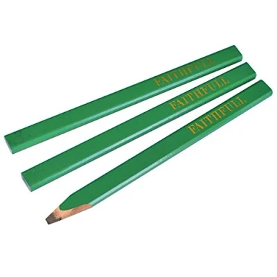 Image of Faithfull Carpenters Flat Pencils Green/Hard 6