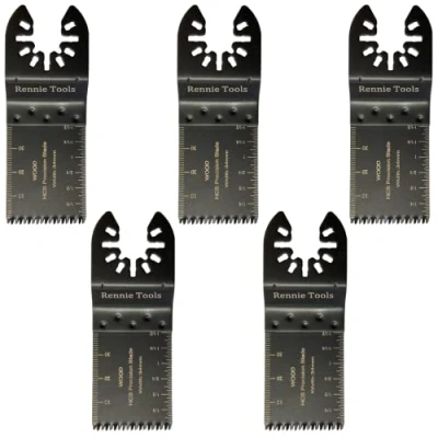 Image of Pack of 5 x 34mm Wide Coarse Oscillating Multi Tool Blades/Wood Cutter Saw Blades Set Compatible with Dremel Fein Multimaster Makita Stanley Worx Dewalt Etc Multitool Blade