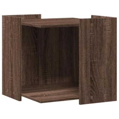 Image of vidaXL Cat Litter Box Enclosure House Brown Oak Engineered Wood Space Saving House/Side Table Combo 53x53x51 cm