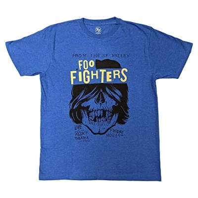 Image of Foo Fighters T Shirt Roxy Flyer Band Logo Official Unisex Blue M