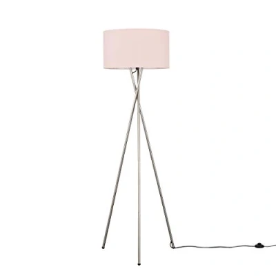 Image of MiniSun Modern Brushed Chrome Floor Lamp with a Pink Shade Lamps &amp; Torchieres, Home Décor Improvement Essential