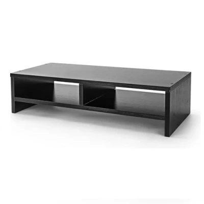 Image of YORKING Wood Monitor Stand Riser,Wooden Desktop TV Laptop Display Screen Riser Shelf Plinth Black
