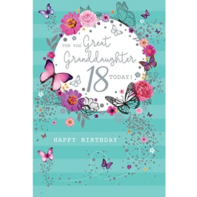 Image of For You Great Granddaughter 18 18th Today Happy Birthday Card Lovely Verse