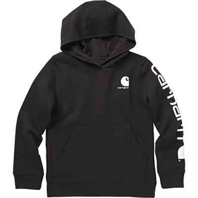 Image of Carhartt Boys&#039; Long Sleeve Hooded Sweatshirt, Caviar Black, M