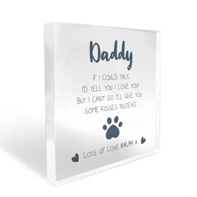 Image of Red Ocean Funny Gift For Dad Daddy On Fathers Day From The Dog Personalised Plaque Gifts Thank You Birthday Keepsake