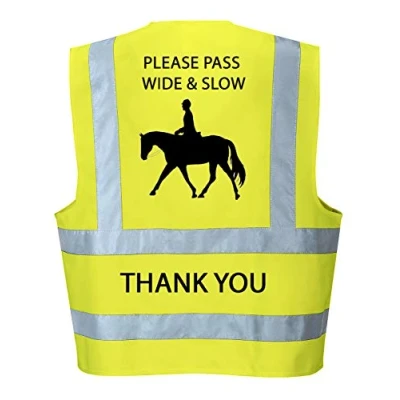 Image of Hi Vis Viz High Visibility Reflective Vest Horse Riding Equestrian Safety (Adult Large 44/46, Yellow)