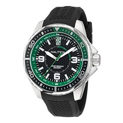 Image of Nautica Men&#039;s NAPKMF305 KOH May Bay Black Silicone Strap Watch, Black, Modern