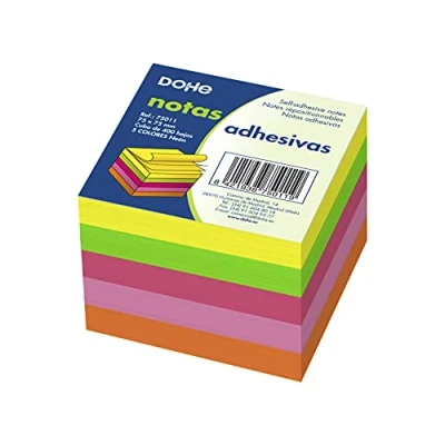 Image of DOHE 75011 Pack of 400 Sticky Note Cubes 75 x mm, Neon