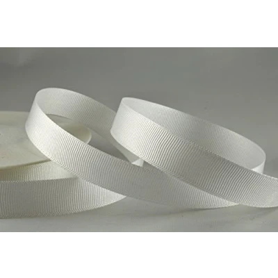 Image of White Grosgrain ribbon 15mm x 1 Metre cut from roll