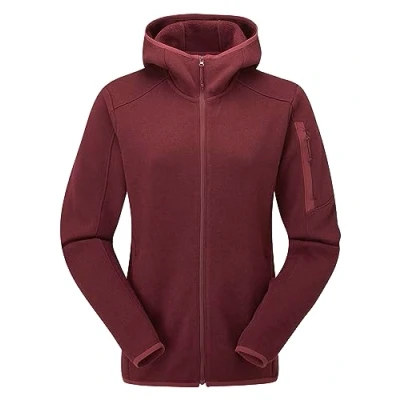Image of Rab Women&#039;s Ryvoan Hoody Full Zip Fleece Coat for Trekking &amp; Casual Use Deep Heather 12