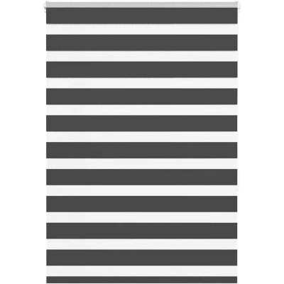 Image of vidaXL Zebra Blind Black 115x150 cm Fabric Width 110.9 Polyester