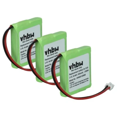 Image of Variation Vhbw battery 500 mAh (2.4 V) for Siemens Gigaset E40, E45, E450, E455, E 45, 450, E450 ECO, SIM, 455, Swisscom Aton CL 102, among others