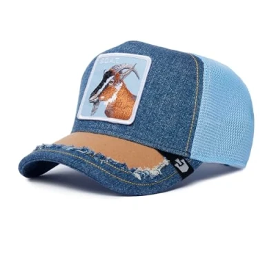 Image of Goorin Bros. Silky Goat Blue Adjustable Trucker Cap
