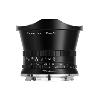Image of TT Artisan 7.5 mm F2.0 APS C fisheye lens connection MFT mount black ultra wide angle with 180 degree viewing