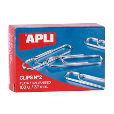 Image of Apli 11714 Silver Paperclips 32mm (Pack of 100)