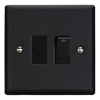 Image of Varilight 13A Switched Fused Spur + Neon Matt Black