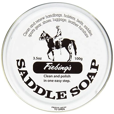 Image of Fiebing&#039;s White Saddle Soap for Leather (3.5 oz Tin) Cleaner &amp; Conditioner to Soften Protect Leathercraft, Car Seat, Couch, Shoe Saddles
