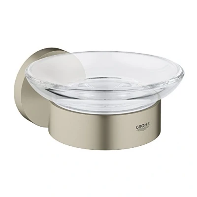 Image of GROHE Essentials Soap Dish with Holder in Brushed Nickel