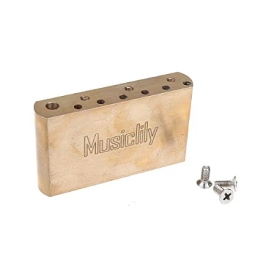 Image of Musiclily Ultra 10.5mm Full Brass 42mm Standard MIM Style Tremolo Block for Mexico Fender Strat and China made Squier Classic Vibe/Speical Electric Guitar