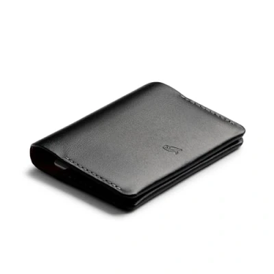Image of Bellroy Under Cover (Slimline Leather Card Wallet/Holder with Storage, Quick Access Slot, Plus Space for Folded Bills) Black