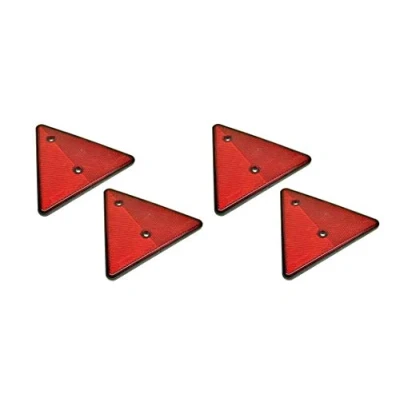 Image of ASC Red Triangle Reflector Screw Fit suits Trailer Caravan Gatepost MP16B Set of 4