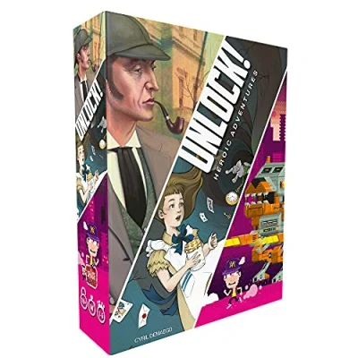 Image of Space Cowboys Unlock! Heroic Adventures Escape Room Card Game Ages 10+ 1 6 Players 60 Minutes Playing Time