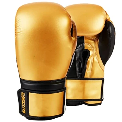 Image of MAXSTRENGTH Boxing Gloves for Training &amp; Muay Thai Mitts Sparring, Kickboxing, Fighting Great Heavy Punch Bag, Grappling Dummy Double End Speed Ball Focus Pads Punching