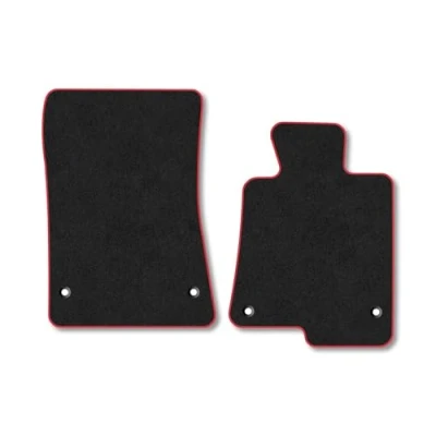 Image of Car Mats Compatible with Mercedes Slk (2011 2020) [R172] Tailored Fit Red Carpet Floor Set Accessory Custom 4 Pieces Anti Slip Backing &amp; Binding Trim Edge