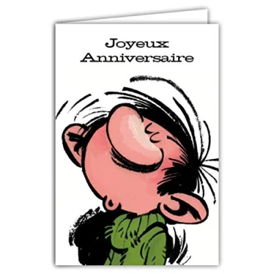 Image of Gaston Lagaffe Happy Birthday Card