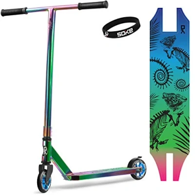 Image of Stunt Scooter SOKE Pro Street Neo Chrome Kick with ABEC 9 Ball Bearings for Adults and Children