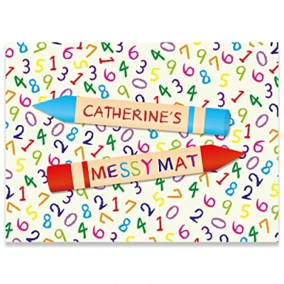 Image of Paper Themes Personalised Messy Mat Plastic table Cloth Wipe Clean Protect your and floor from spills accidents ((L) 110 x 75 cm, Numbers)