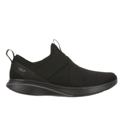 Image of MBT JIN Women&#039;s Unlaced Running Sneakers. Anatomical and Comfortable Walking Physiological Comfort Stability Shoes with Curved Sole. Modern Black