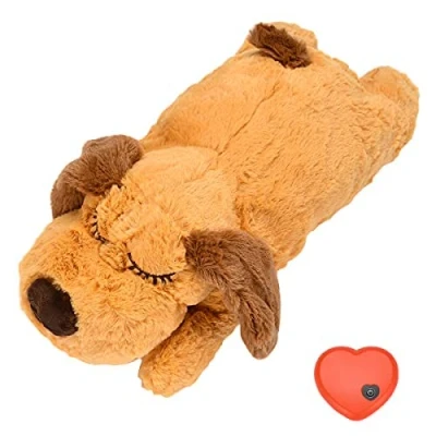 Image of EHOTER Dog Heartbeat Toy Puppy Behavioral Training Aid Pet Snuggle Anxiety Relief Sleep Plush Stuffed Durable Chew Toys for Smart Dogs Cats