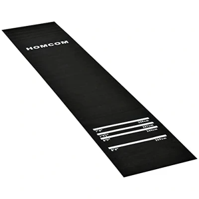 Image of HOMCOM Darts Rubber Mat Professional 4 Throwing Distances for Pub Club Home Black