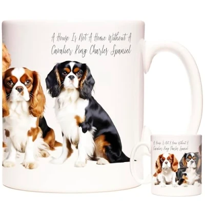 Image of Cavalier King Charles Spaniel Mug A House is Not Home Without...11oz Ceramic Mug. Photo Gift for Kings Dog Owners