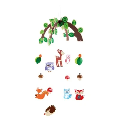 Image of Small Foot Forest Animal Mobile, Wood, Multi Colour, 66 x 29 cm