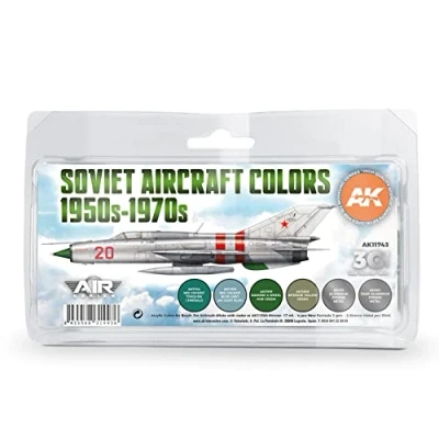 Image of AK Acrylics 3Gen Aircraft Set AK11743 Soviet Colors 1950s 1970s 3G (8x17ml)