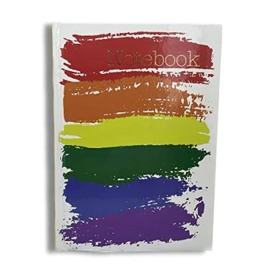 Image of Maturi A5 Hardback Notebook, Rainbow Colour Splash Design with Gold Foil Detailing and Gloss Finish