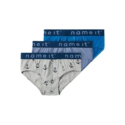 Image of NAME IT Boy&#039;s Nkmbrief 3P Wild Wind Anchor Noos Boxer Shorts, 7 8 Years