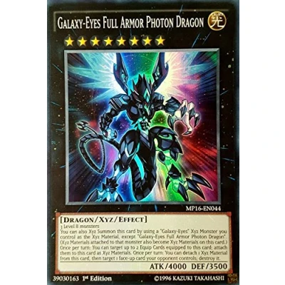 Image of Yugioh Super Rare Card Galaxy Eyes Full Armor Photon Dragon 1st Edition MP16 En044 by Yu Gi Oh!