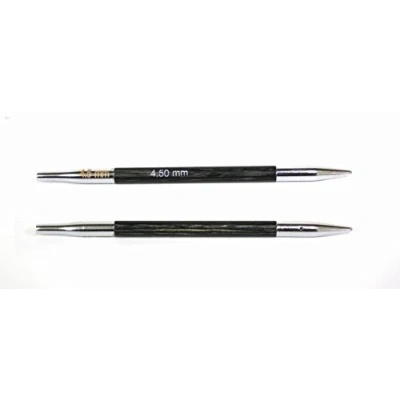 Image of KnitPro Royale: Knitting Pins: Circular: Interchangeable: Special: 11.6cm x 4.50mm, Birchwood, brass, Multi Colour, 4.5mm