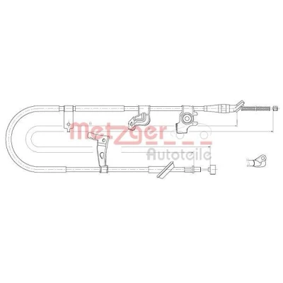 Image of 71742845 Brake Cable METZGER 17.5061 Left Rear 1787/1542mm Drum COFLE SUZUKI: SX4 I Hatchback