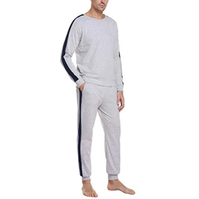 Image of Doaraha Mens Pyjamas Set Loungewear Pjs Pajamas Nightwear Long Sleeve Top &amp; Pants for Man Tracksuit Sleepwear