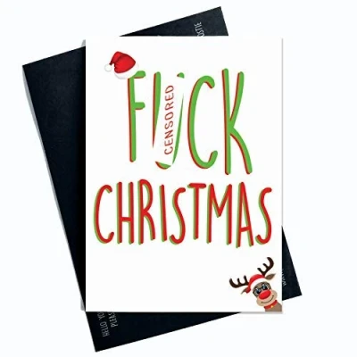 Image of Funny Christmas Cards F*ck Offensive Rude Holidays Seasonal Husband Boyfriend Card Friend Greeting Mature PC360