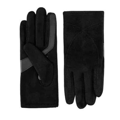 Image of isotoner Women&#039;s Water Repellent and Touchscreen Microsuede Gloves, Black, S/M